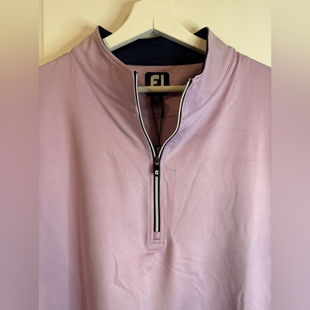NWT FJ FootJoy Men’s Lavender Gathered Waist Half Zip Golf Vest - Size XL - Picture 2 of 7
